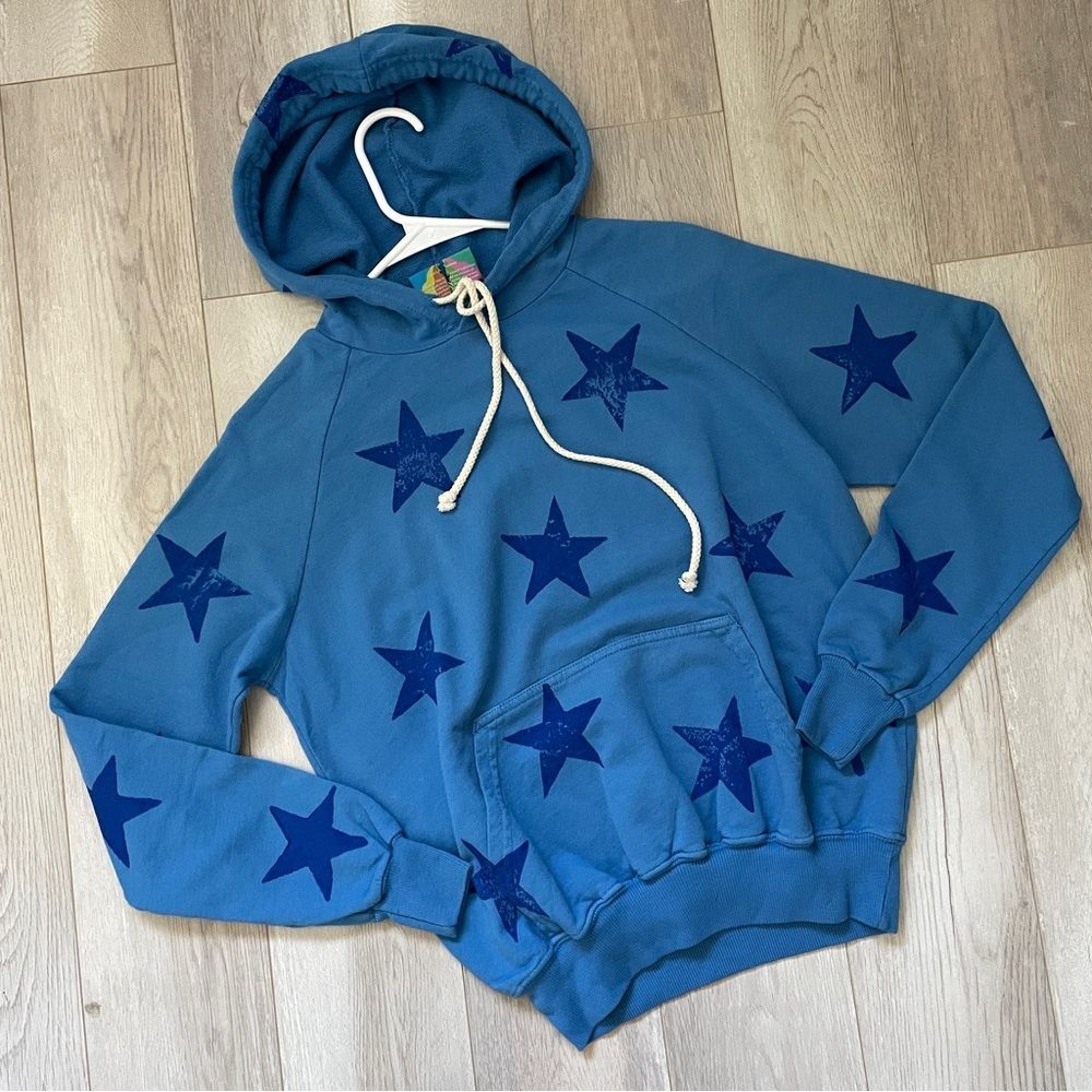 Big Bud Press Star Hoodie Sweatshirt painstamp unisex Blue (xsmall)